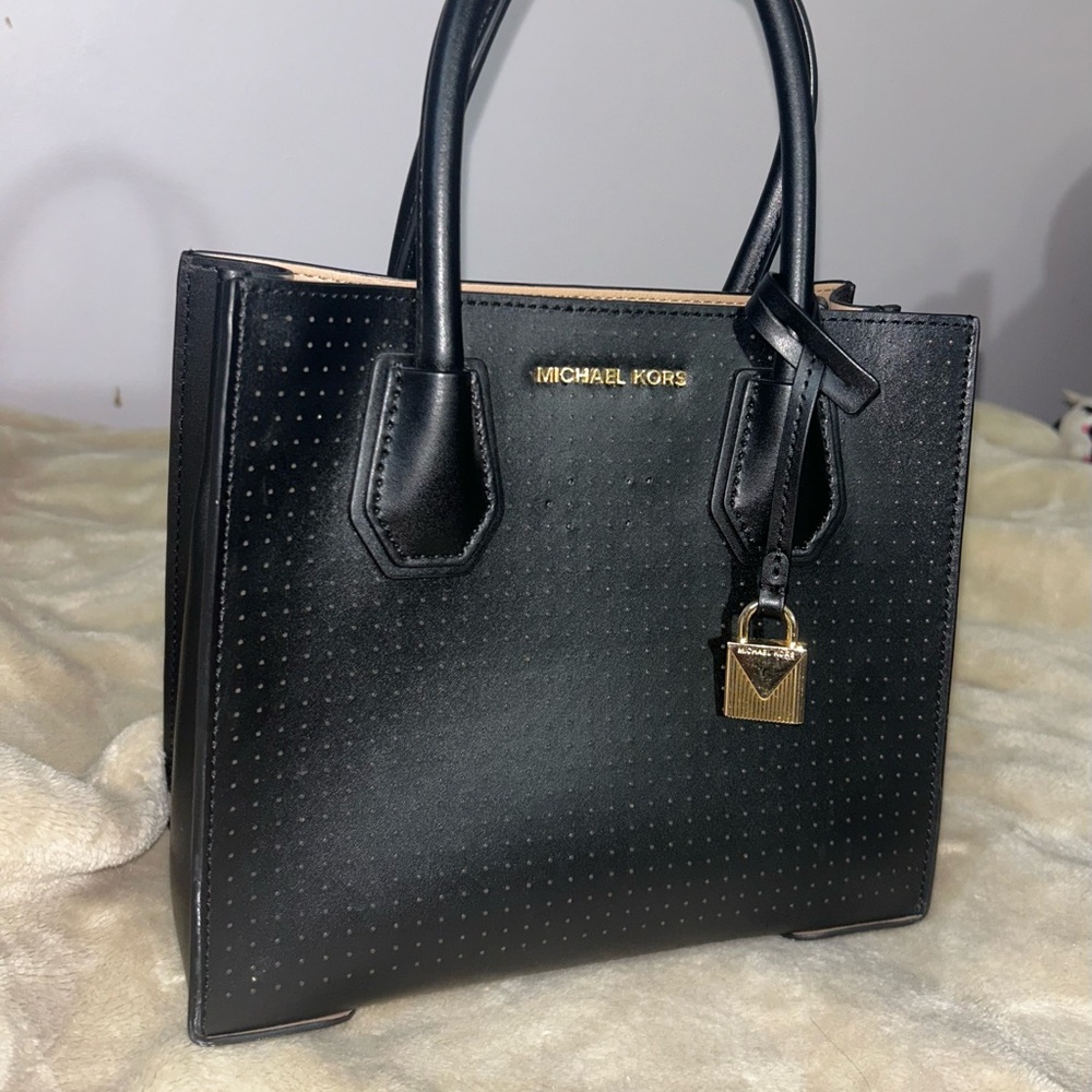 Michael Kors Black Perforated Tote Bag